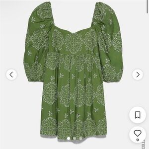 Zara Embroidered Babydoll Dress - Size XS
